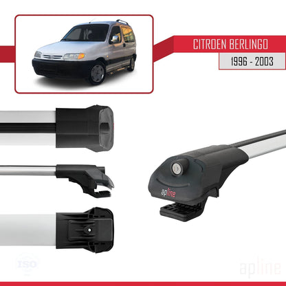 Compatibile con Citroen Berlingo (M49) 1996-2003 ACE-1 Barre portatutto per auto Portapacchi in alluminio grigio 4 barre