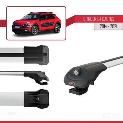 Compatibile con Citroen C4 Cactus 2014-2021 ACE-1 Barre portatutto per auto Portapacchi in alluminio grigio 3 barre