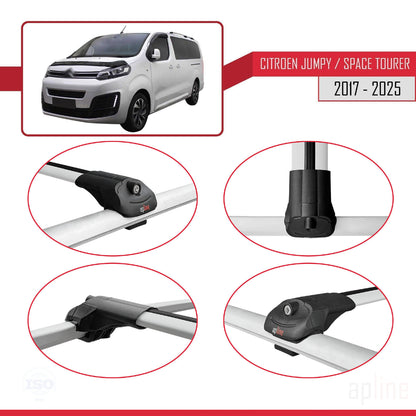Compatibile con Citroen Jumpy 3 (K0) Space Tourer 2017-2025 ACE-1 Barre portatutto per auto Portapacchi in alluminio grigio 3 barre