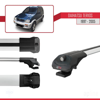 Compatibile con Daihatsu Terios (J100) 1997-2005 ACE-1 Barre portatutto per auto Portapacchi in alluminio grigio 3 barre