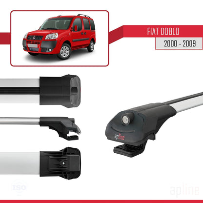 Compatibile con Fiat Doblo 2000-2009 ACE-1 Barre Portatutto Portapacchi Auto Alluminio Grigio 3 Barre
