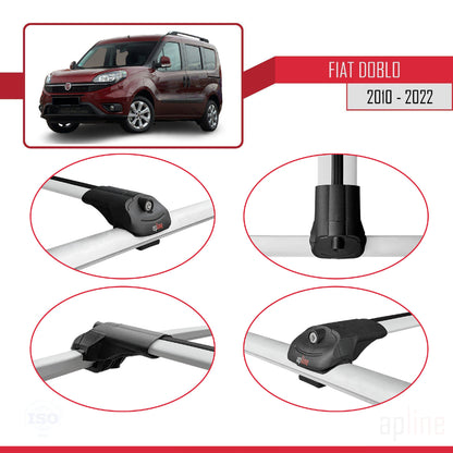 Compatibile con Fiat Doblo 2 2010-2022 ACE-1 Barre Portatutto Portapacchi Auto Alluminio Grigio 2 Barre