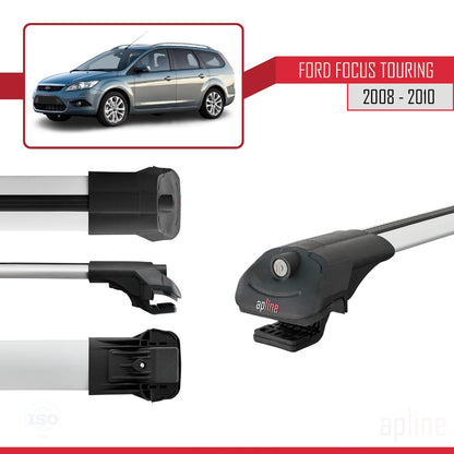 Compatibile con Ford Focus 2 (C307) Turnier 2008-2010 ACE-1 Barre portatutto per auto Portapacchi in alluminio grigio 3 barre