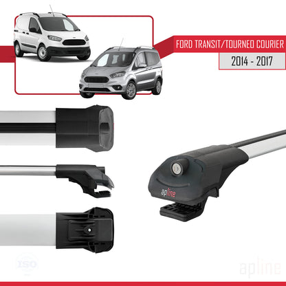 Compatibile con Ford Transit/Tourneo Courier Pre-Facelift 2014-2017 ACE-1 Barre portatutto per auto Portapacchi in alluminio grigio 3 barre