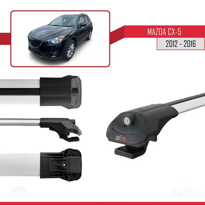 Compatible with Mazda CX-5 I (KE) 2012-2016 ACE-1 Car Roof Rack Cross Bar Grey Aluminium 3 Bars