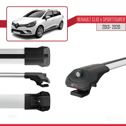 Compatible avec Renault Clio 4 ST 2013-2020 ACE-1 Barres de Toit Railing Porte-Bagages de Voiture Gris Aluminium 3 Barres