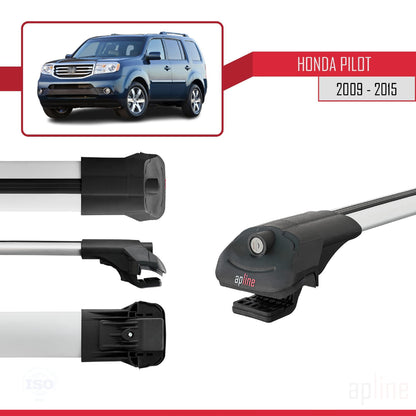 Compatibile con Honda Pilot 2 2009-2015 ACE-1 Barre portatutto per auto Portapacchi in alluminio grigio 3 barre