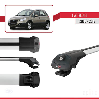 Compatible avec Fiat Sedici 2006-2015 ACE-1 Barres de Toit Railing Porte-Bagages de Voiture Gris Aluminium 2 Barres
