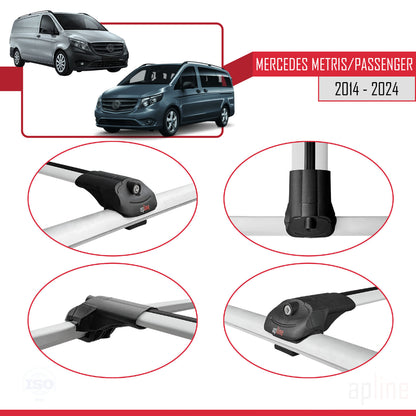Compatibile con Mercedes Metris (W447) 2014-2025 ACE-1 Barre Tetto Portapacchi Auto Barre Portatutto Grigo Alluminio 4 Barre
