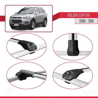Compatibile con Holden Captiva 2006-2018 ACE-1 Barre portatutto per auto Portapacchi in alluminio grigio 3 barre