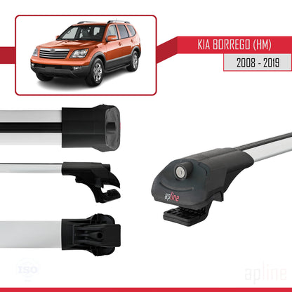 Compatible with Kia Borrego (HM) 2008-2019 ACE-1 Car Roof Rack Cross Bar Grey Aluminium 3 Bars