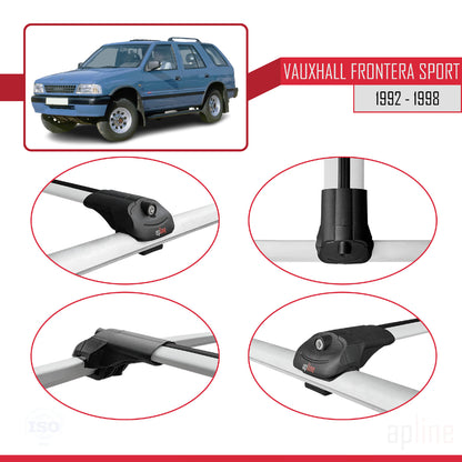 Compatible avec Vauxhall Frontera Sport 1992-1998 ACE-1 Barres de Toit Railing Porte-Bagages de Voiture Gris Aluminium 3 Barres