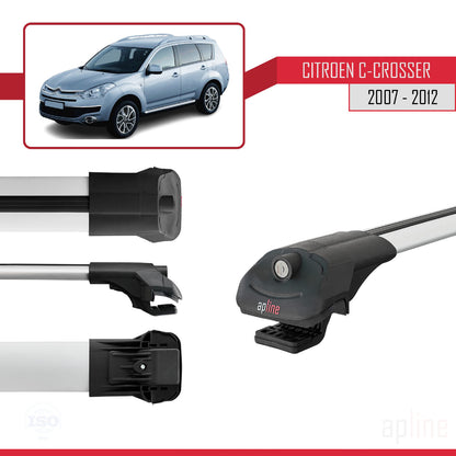 Compatibile con Citroen C-Crosser 2007-2012 ACE-1 Barre portatutto per auto Portapacchi in alluminio grigio 3 barre