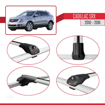 Compatibile con Cadillac SRX 2010-2016 ACE-1 Barre portatutto per auto Portapacchi in alluminio grigio 3 barre