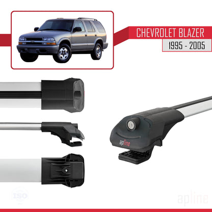 Compatibile con Chevrolet Blazer 1995-2005 ACE-1 Barre portatutto per auto Portapacchi in alluminio grigio 2 barre