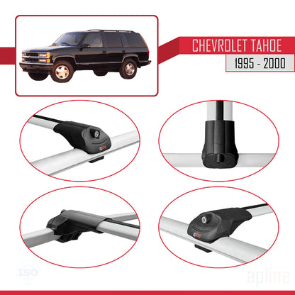 Compatibile con Chevrolet Tahoe 1995-2000 ACE-1 Barre portatutto per auto Portapacchi in alluminio grigio 2 barre