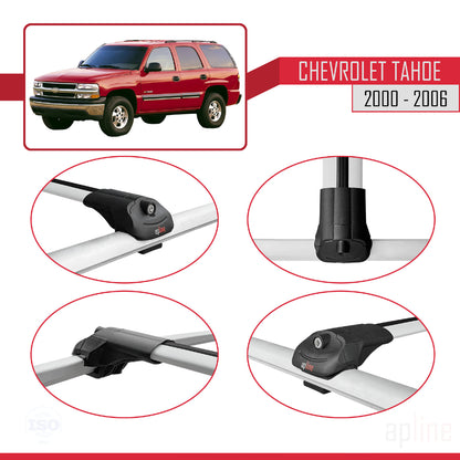 Compatibile con Chevrolet Tahoe 2000-2006 ACE-1 Barre portatutto per auto Portapacchi in alluminio grigio 2 barre