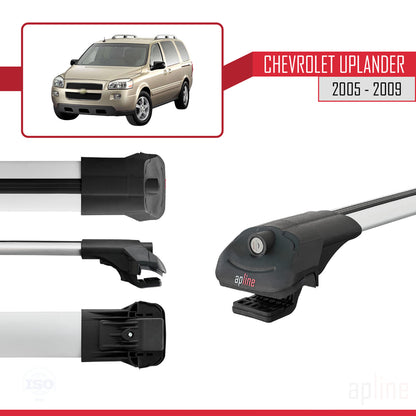Compatibile con Chevrolet Uplander 2005-2009 ACE-1 Barre portatutto per auto Portapacchi in alluminio grigio 3 barre