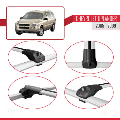 Compatibile con Chevrolet Uplander 2005-2009 ACE-1 Barre portatutto per auto Portapacchi in alluminio grigio 2 barre