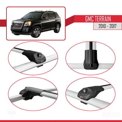 Compatibile con GMC Terrain 2010-2017 ACE-1 Portapacchi per auto in alluminio grigio 3 barre
