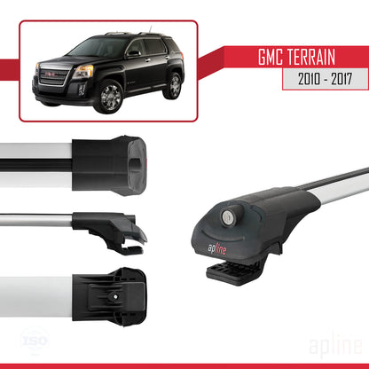 Compatibile con GMC Terrain 2010-2017 ACE-1 Portapacchi per auto con barre portatutto in alluminio grigio 2 barre