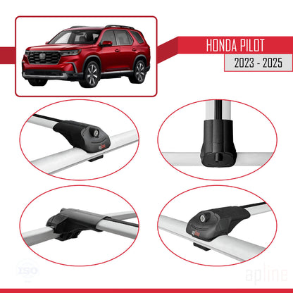 Compatibile con Honda Pilot 2023-2025 ACE-1 Barre portatutto per auto Portapacchi in alluminio grigio 3 barre