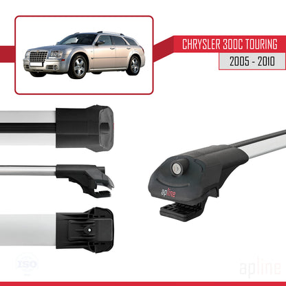 Compatibile con Chrysler 300C Touring 2005-2010 ACE-1 Barre portatutto per auto Portapacchi Alluminio grigio 3 barre