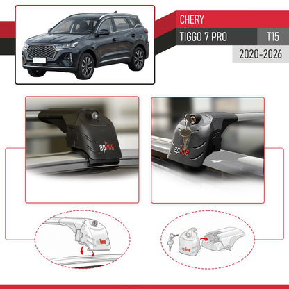 Compatibile con Chery Tiggo 7 (T15) Pro 2020-2025 ACE-2 Barre Tetto Portapacchi Auto Barre Portatutto Grigo Alluminio 2 Barre