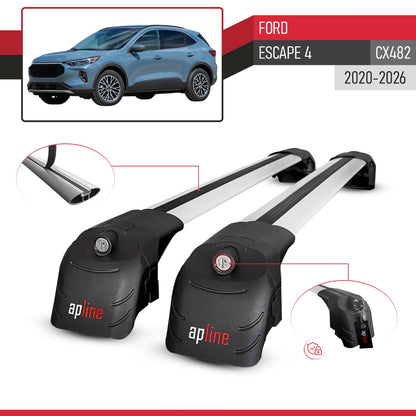 Compatibile con Ford Escape 4 (CX482) 2020-2025 ACE-2 Barre Tetto Portapacchi Auto Barre Portatutto Grigo Alluminio 2 Barre