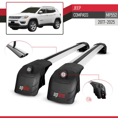 Compatibile con Jeep Compass 2017-2025 ACE-2 Barre Tetto Portapacchi Auto Barre Portatutto Grigo Alluminio 2 Barre
