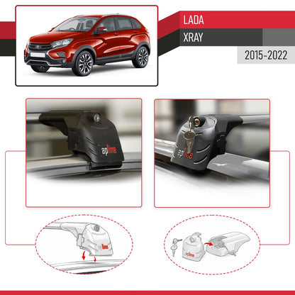Compatibile con Lada Xray 2015-2022 ACE-2 Barre Tetto Portapacchi Auto Barre Portatutto Grigo Alluminio 2 Barre