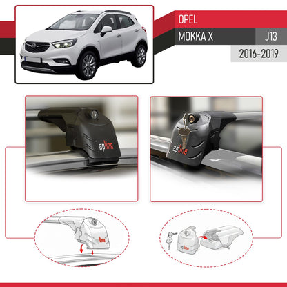 Compatibile con Opel Mokka X (J13) 2016-2019 ACE-2 Barre Tetto Portapacchi Auto Barre Portatutto Grigo Alluminio 2 Barre