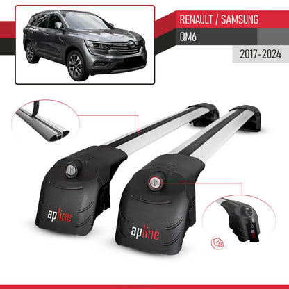 Compatibile con Renault Samsung QM6 2017-2024 ACE-2 Barre Tetto Portapacchi Auto Barre Portatutto Grigo Alluminio 2 Barre