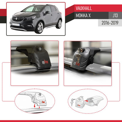 Compatibile con Vauxhall Mokka X (J13) 2016-2019 ACE-2 Barre Tetto Portapacchi Auto Barre Portatutto Grigo Alluminio 2 Barre