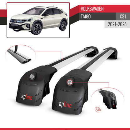 Compatibile con Volkswagen Taigo (CS1) 2021-2025 ACE-2 Barre Tetto Portapacchi Auto Barre Portatutto Grigo Alluminio 2 Barre