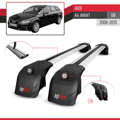 Compatibile con A4 (B8) Avant 2008-2015 ACE-2 Barre Tetto Portapacchi Auto Barre Portatutto Grigo Alluminio 2 Barre