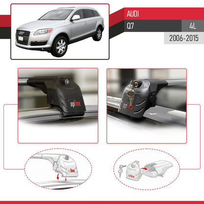 Compatibile con Q7 (4L) 2006-2015 ACE-2 Barre Tetto Portapacchi Auto Barre Portatutto Grigo Alluminio 2 Barre