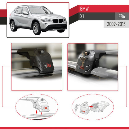 Compatibile con BMW X1 (E84) 2010-2015 ACE-2 Barre Tetto Portapacchi Auto Barre Portatutto Grigo Alluminio 2 Barre