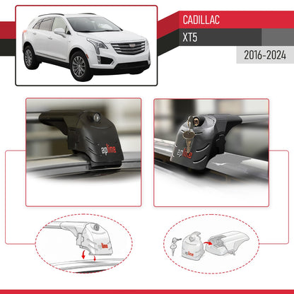 Compatibile con Cadillac XT5 2017-2024 ACE-2 Barre Tetto Portapacchi Auto Barre Portatutto Grigo Alluminio 2 Barre