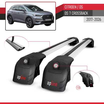 Compatibile con Citroen/DS 7 Crossback 2018-2025 ACE-2 Barre Tetto Portapacchi Auto Barre Portatutto Grigo Alluminio 2 Barre