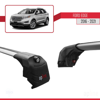 Compatibile con Ford Edge (CD539) 2016-2021 ACE-2 Barre portatutto per auto Portapacchi in alluminio grigio 2 barre