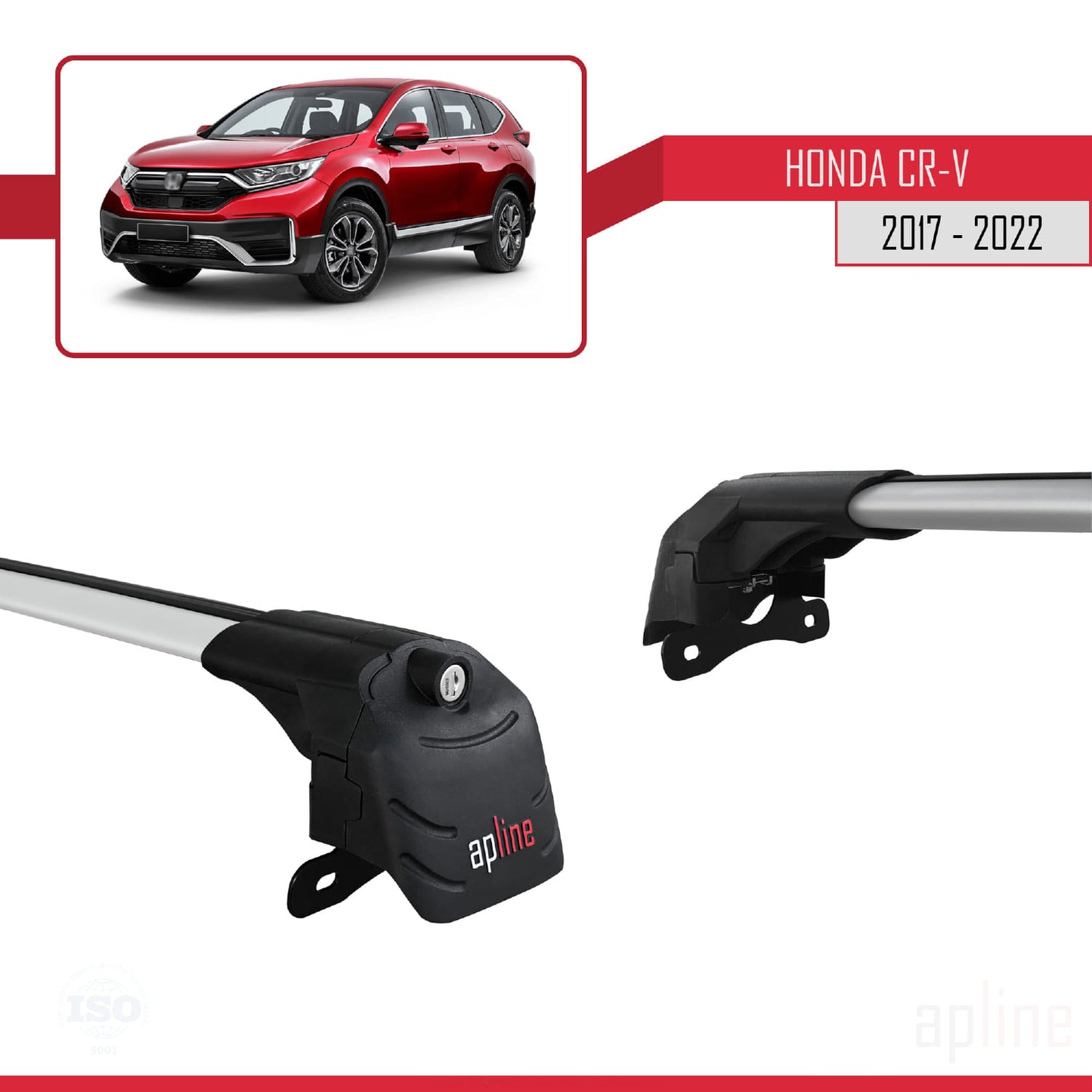 Compatibile con Honda CR-V 5 2017-2022 ACE-2 Barre portatutto per auto Portapacchi in alluminio grigio 2 barre