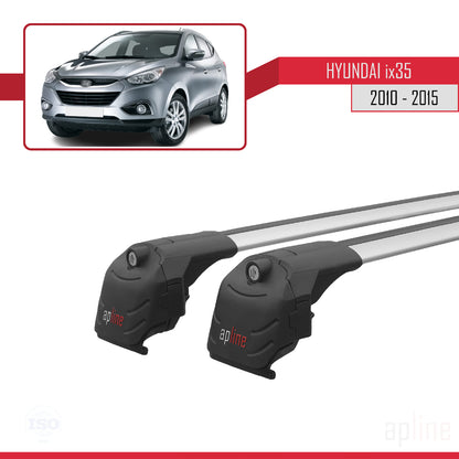 Compatibile con Hyundai ix35 2 (LM) 2010-2015 ACE-2 Barre portatutto per auto Portapacchi Alluminio grigio 2 barre