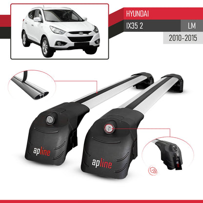 Compatibile con Hyundai ix35 2 (LM) 2010-2015 ACE-2 Barre Tetto Portapacchi Auto Barre Portatutto Grigo Alluminio 2 Barre