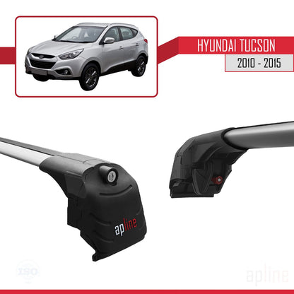 Compatibile con Hyundai Tucson 2 (LM) 2010-2015 ACE-2 Barre portatutto per auto Portapacchi in alluminio grigio 2 barre