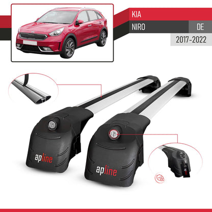 Compatibile con Kia Niro (DE) 2017-2022 ACE-2 Barre Tetto Portapacchi Auto Barre Portatutto Grigo Alluminio 2 Barre
