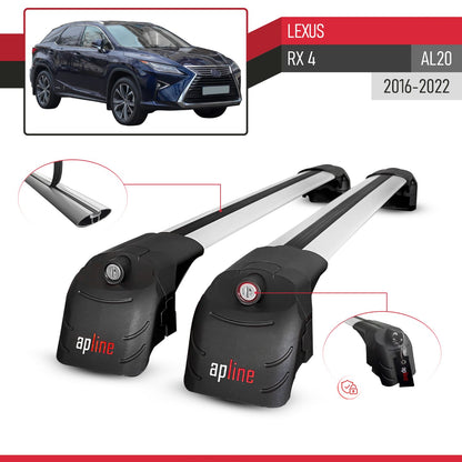 Compatibile con Lexus RX 4 (AL20) 2016-2022 ACE-2 Barre Tetto Portapacchi Auto Barre Portatutto Grigo Alluminio 2 Barre
