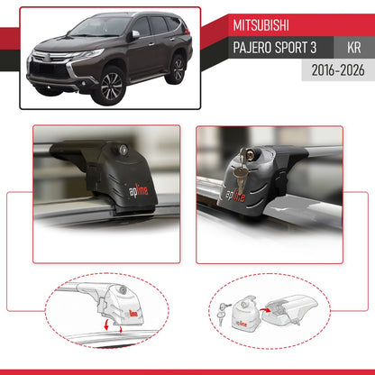 Compatibile con Mitsubishi Pajero Sport 3 2016-2025 ACE-2 Barre Tetto Portapacchi Auto Barre Portatutto Grigo Alluminio 2 Barre