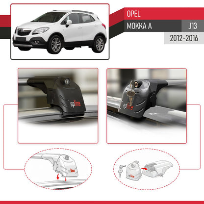 Compatibile con Opel Mokka A (J13) 2012-2016 ACE-2 Barre Tetto Portapacchi Auto Barre Portatutto Grigo Alluminio 2 Barre