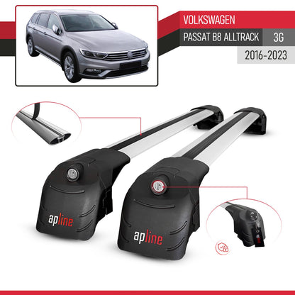 Compatibile con Volkswagen Passat B8 (3G) Alltrack 2016-2023 ACE-2 Barre Tetto Portapacchi Auto Barre Portatutto Grigo Alluminio 2 Barre